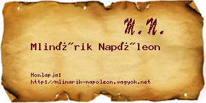 Mlinárik Napóleon névjegykártya